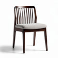 Wooden dining chair with grey upholstered seat 45 x 45 x 85cm