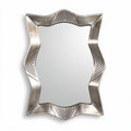 Decorative wall mirror with silver frame and geometric design 50 x 40 x 5cm